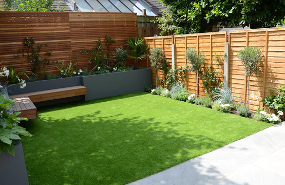 Artificial grass installation service illustration